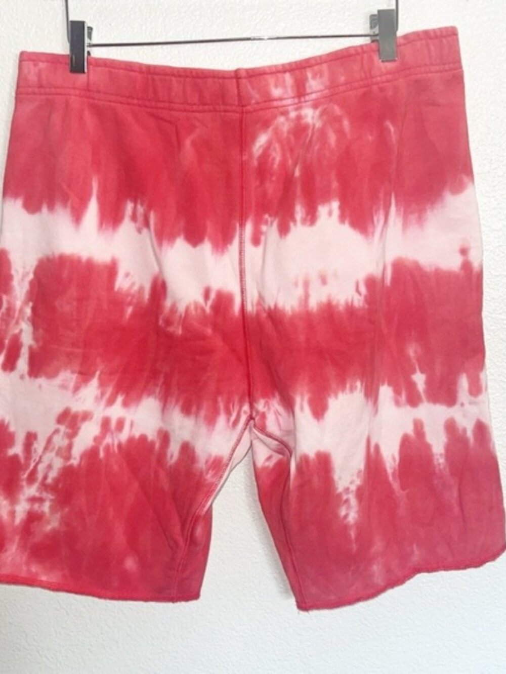 Drake OVO Men's Red Marble Tie Dye 100% Cotton Pull On Drawstring Sweat Shorts